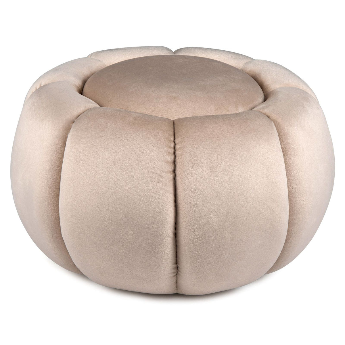 Pumpkin Ottoman with Hidden Storage and Removable Lid for Living Room
