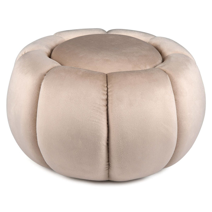 Pumpkin Ottoman with Hidden Storage and Removable Lid for Living Room