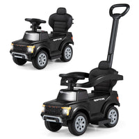 3-In-1 Toddler Push Car Licensed Ford With Ignition Sound and LED Lights