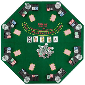 1.2M Poker Table Top - 8 Player Foldable Texas Holdem Poker Table Topper w/Carrying Bag