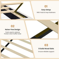 Queen Size Bed Frame with LED Lights and 2 Storage Drawers