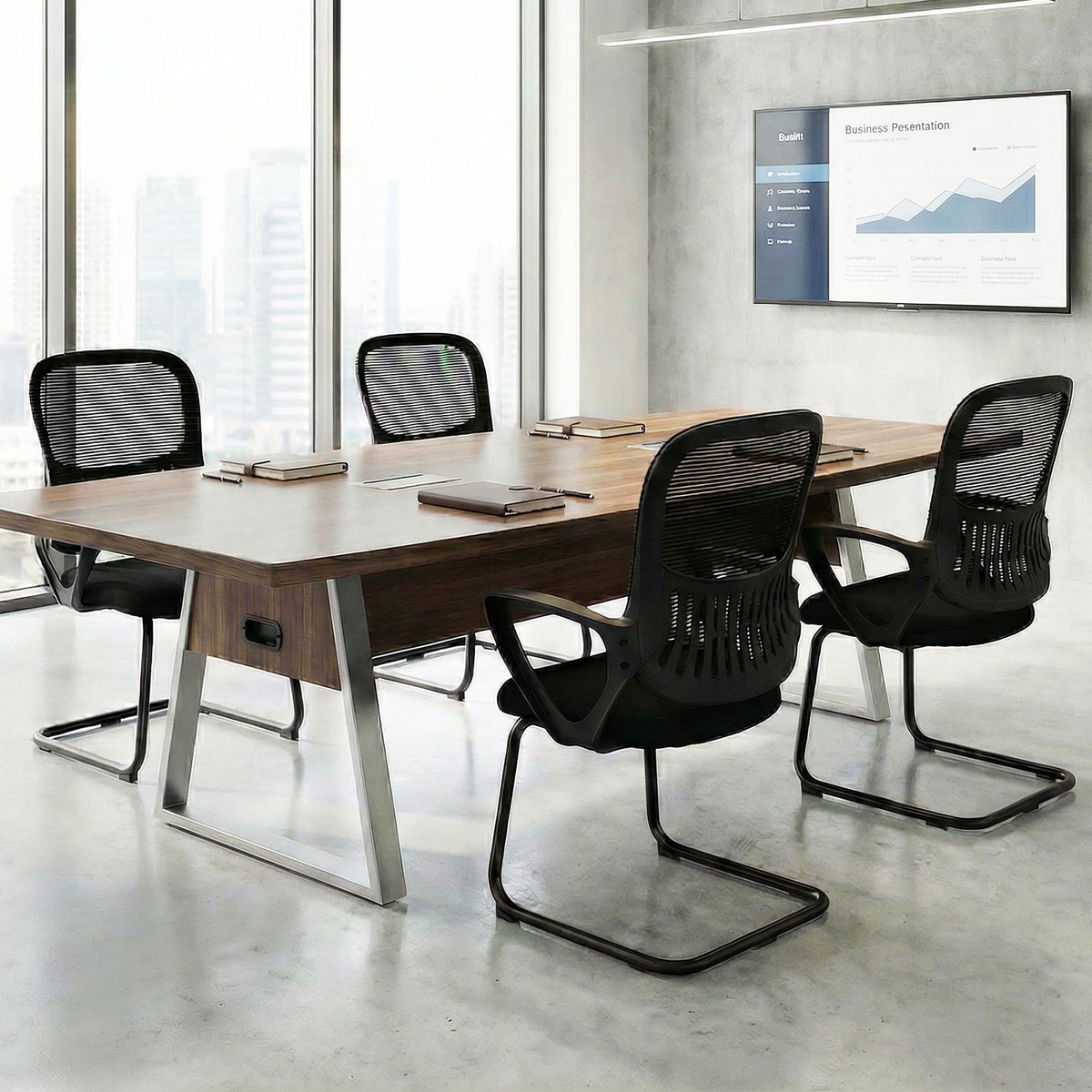 Reception Chair No Wheels with Breathable Mesh Back and Storage Basket