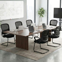 Reception Chair No Wheels with Breathable Mesh Back and Storage Basket