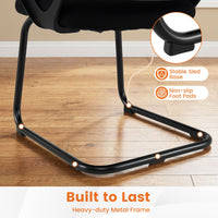 Reception Chair No Wheels with Breathable Mesh Back and Storage Basket