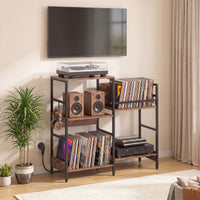 Large Record Player Table with Storage for Bedroom or Living Room