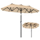 Rectangle Outdoor Market Umbrella with 12 Ribs for Pool Garden Deck