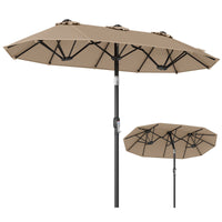 Rectangle Outdoor Market Umbrella with 12 Ribs for Pool Garden Deck