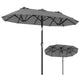 Rectangle Outdoor Market Umbrella with 12 Ribs for Pool Garden Deck