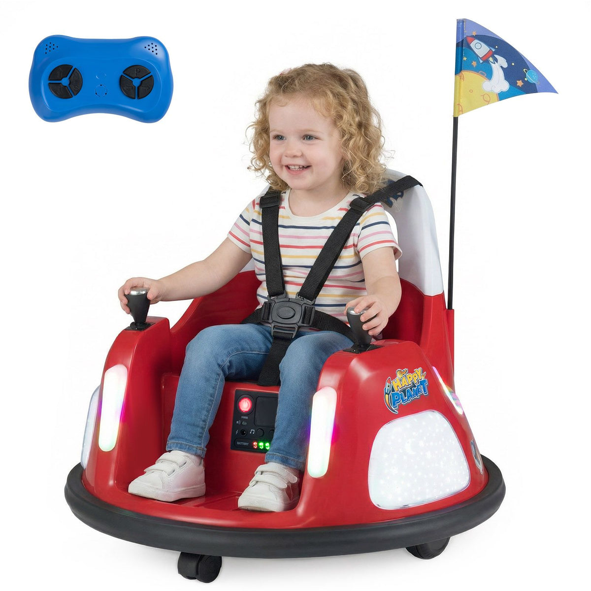 12V Kids Ride On Bumper Car with Flashing Lights and Remote Control