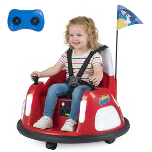 12V Kids Ride On Bumper Car with Flashing Lights and Remote Control