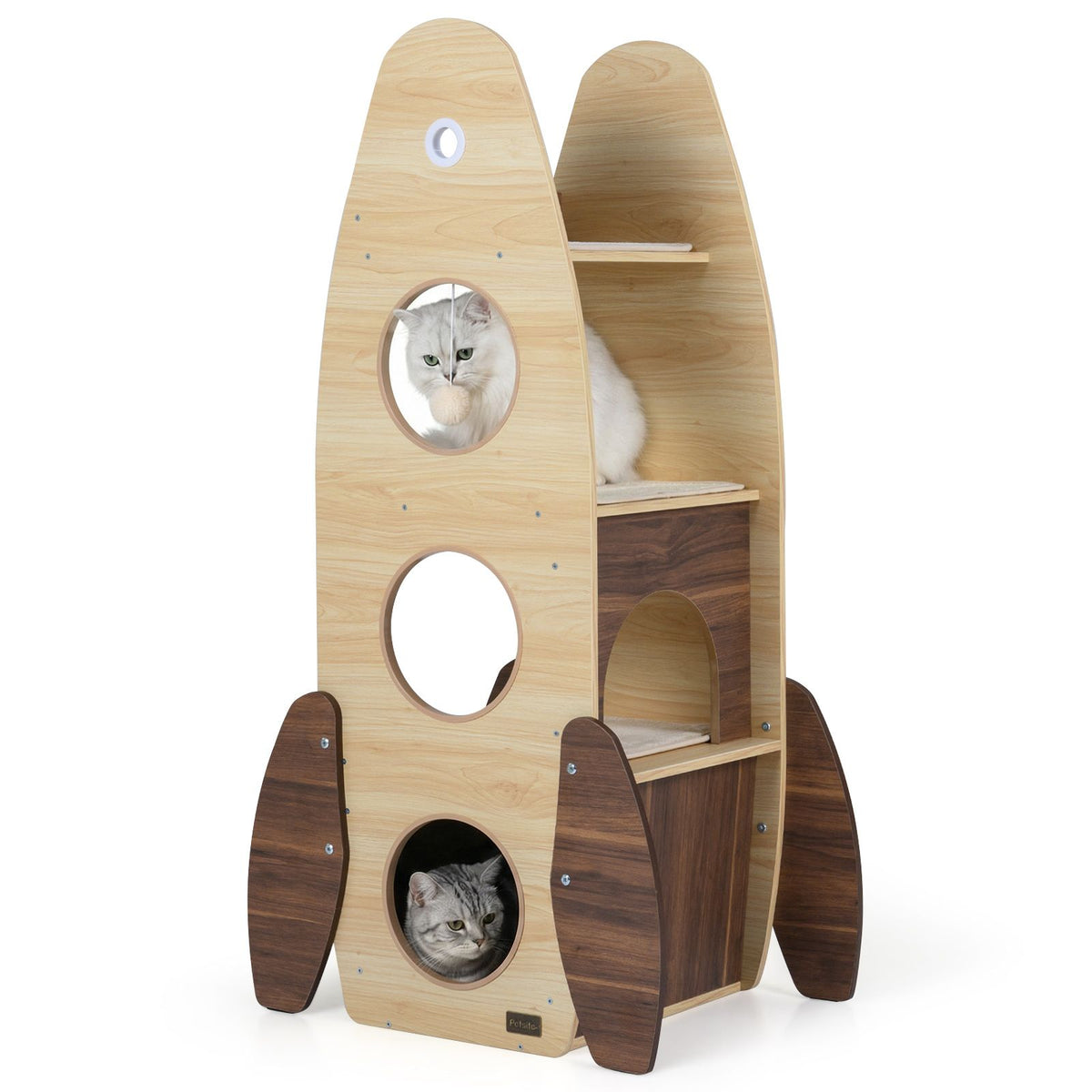 Rocket Cat Tree with 2-Storey Condo and Sisal Scratching Pad