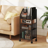 Rolling File Utility Cart with 2 Drawers and Lockable Wheels for Home Office