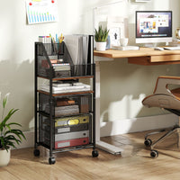 Rolling File Utility Cart with 2 Drawers and Lockable Wheels for Home Office
