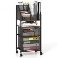 Rolling File Utility Cart with 2 Drawers and Lockable Wheels for Home Office