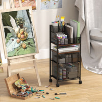 Rolling File Utility Cart with 2 Drawers and Lockable Wheels for Home Office