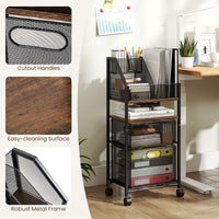 Rolling File Utility Cart with 2 Drawers and Lockable Wheels for Home Office