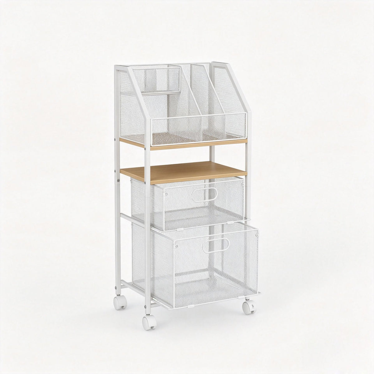 Rolling File Utility Cart with 2 Drawers and Lockable Wheels for Home Office