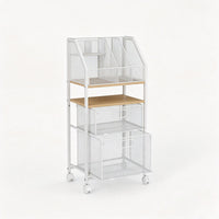 Rolling File Utility Cart with 2 Drawers and Lockable Wheels for Home Office