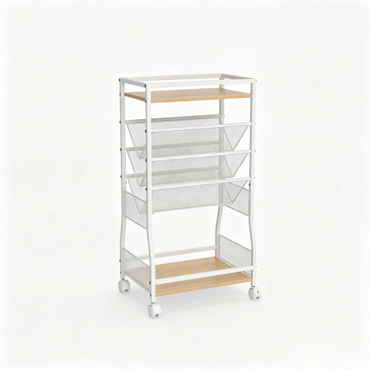 Rolling File Utility Cart with 2 Drawers and Wooden Top for Home Office