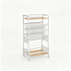 Rolling File Utility Cart with 2 Drawers and Wooden Top for Home Office