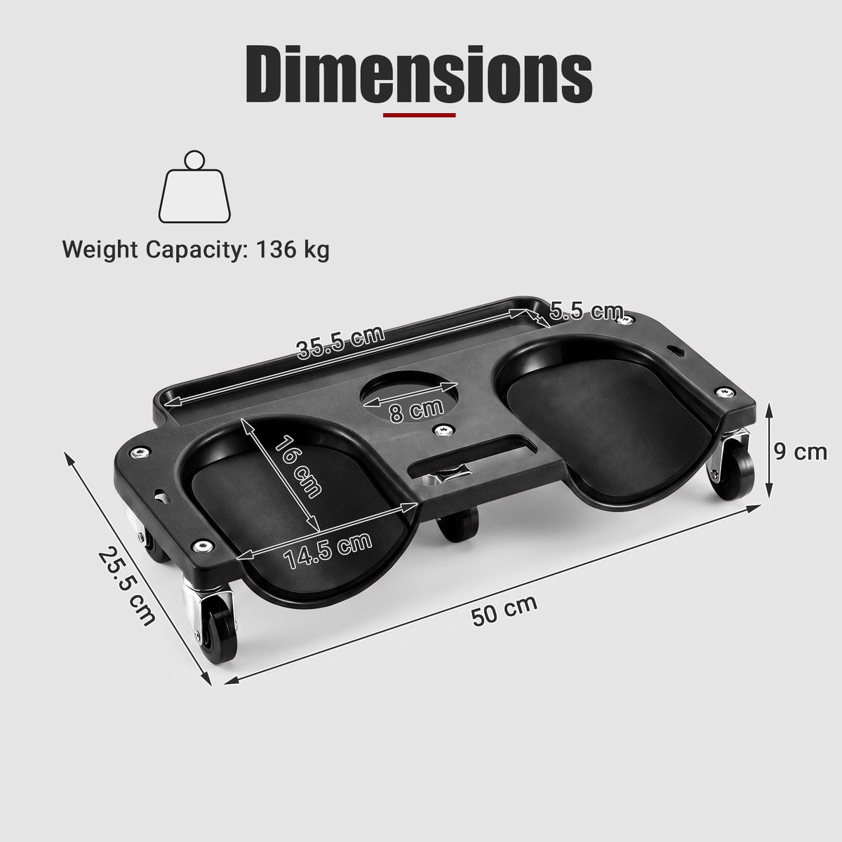 Rolling Knee Creeper with 360° Swivel Casters with Foam Cushions and Built-in Tool Trays
