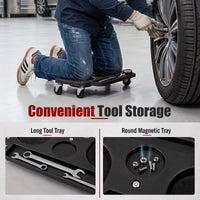 Rolling Knee Creeper with 360° Swivel Casters with Foam Cushions and Built-in Tool Trays