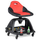 Rolling Shop Stool with Backrest and Tool Tray and 6 Wheels 150kg for Garage