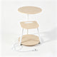 Round Side Table with Charging Station Small 3-Tier End Table Modern Rustic Nightstand