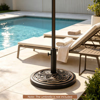 Round Umbrella Base with Adjustable Knob and Resin Material for Outdoor Use