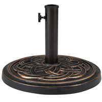Round Umbrella Base with Adjustable Knob and Resin Material for Outdoor Use