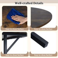 120 CM Round Dining Table with 2-Tier Storage Shelf and Heavy-duty Metal Frame