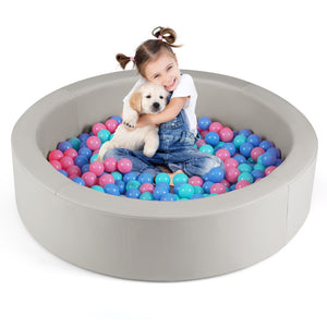 Round Foam Ball Pits with 200 Ocean Balls and Washable PU Cover