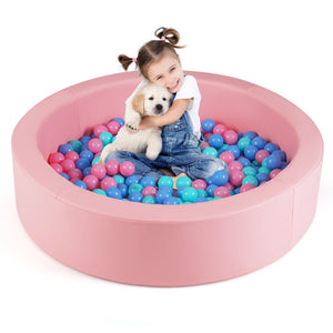 Round Foam Ball Pits with 200 Ocean Balls and Washable PU Cover