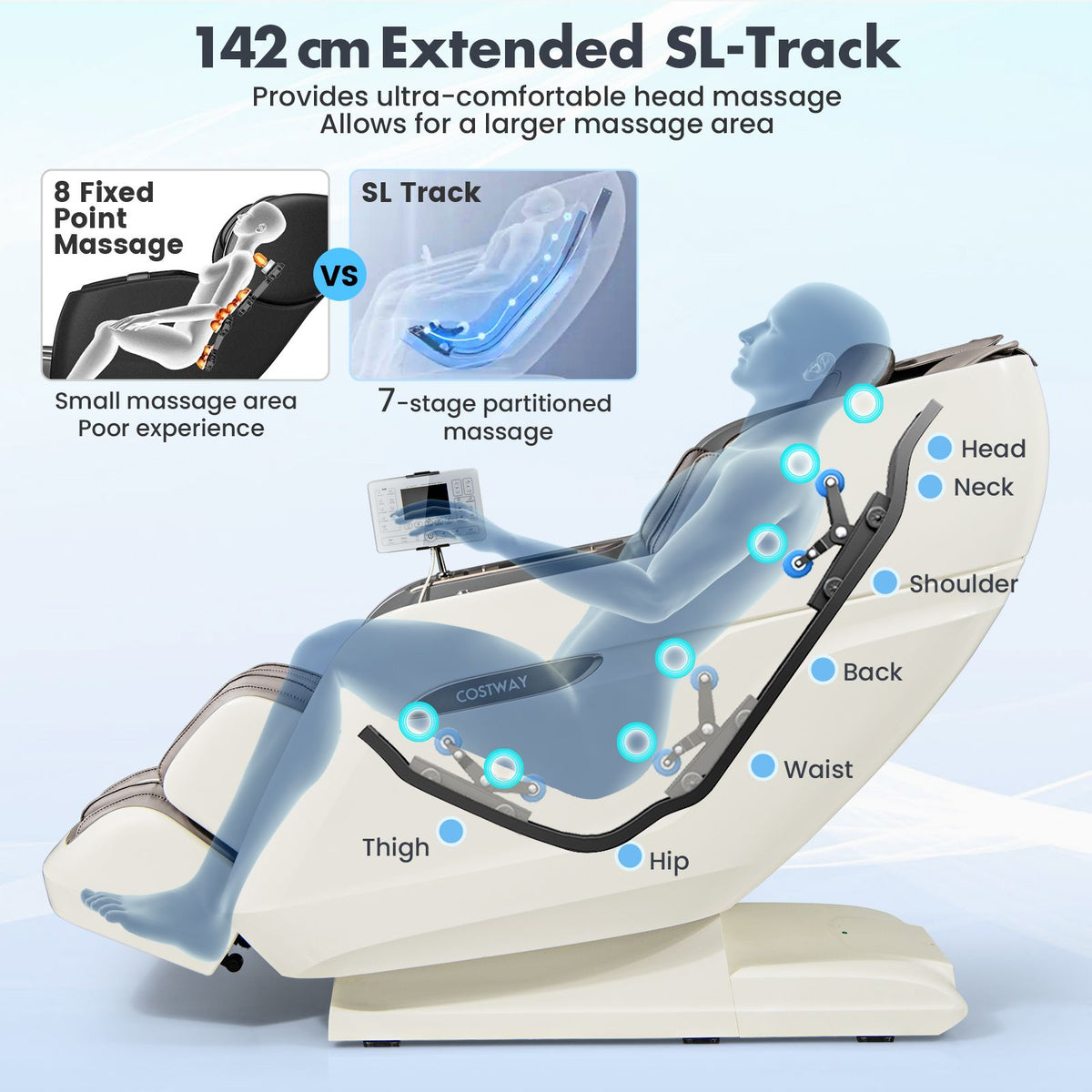SL Track 3D Massage Chair Full Body Zero Gravity Massage Recliner with Airbags