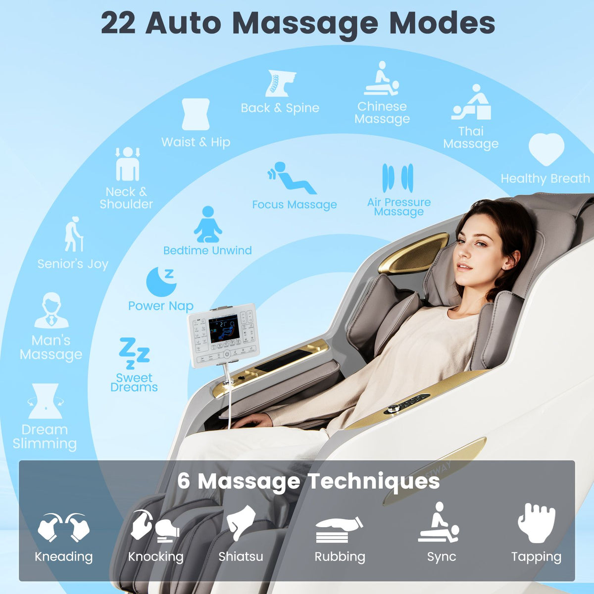 SL Track 3D Massage Chair Full Body Zero Gravity Massage Recliner with Airbags