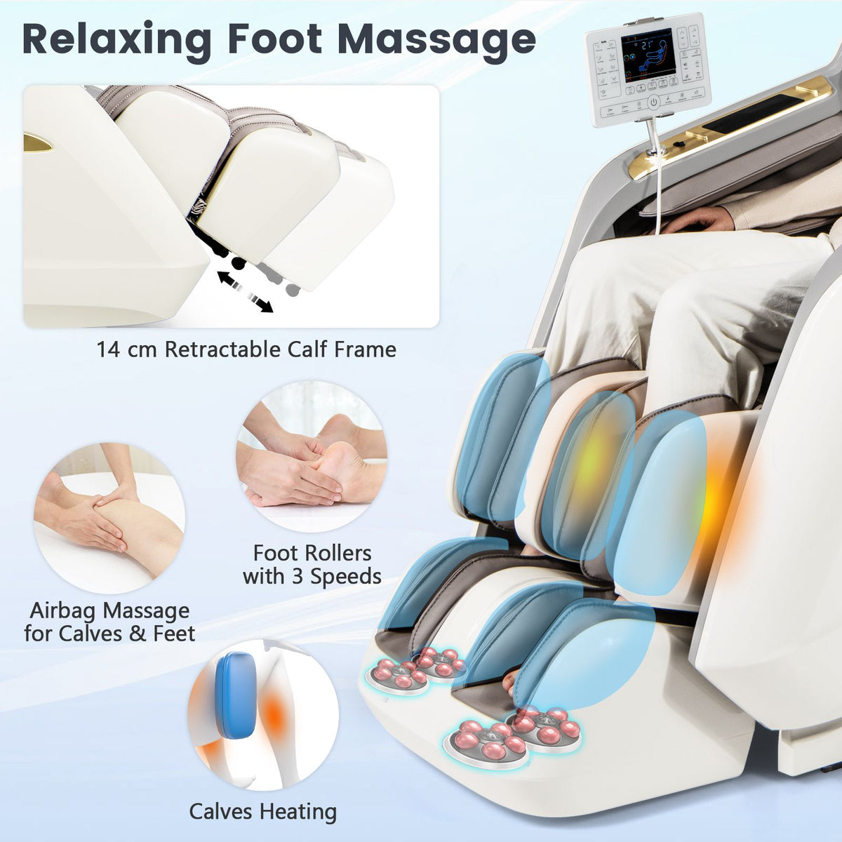 SL Track 3D Massage Chair Full Body Zero Gravity Massage Recliner with Airbags