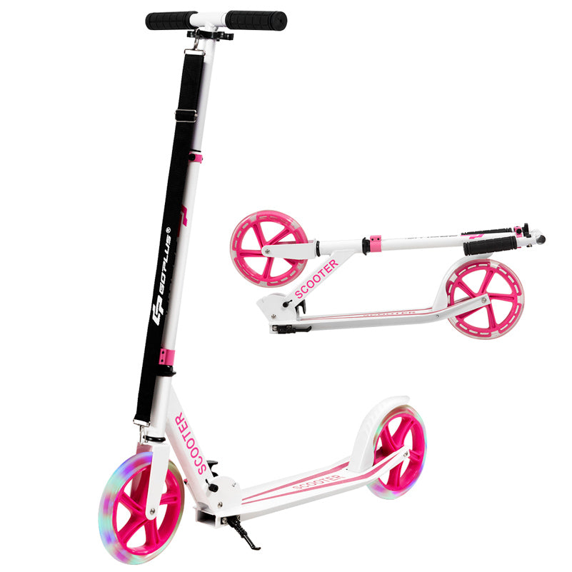 Folding Kick Push Scooter with Flashing LED Wheels