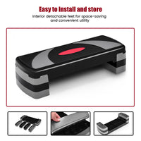 Fitness Aerobic Stepper, with 10-15-20 CM Adjustable Risers