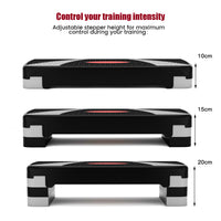 Fitness Aerobic Stepper, with 10-15-20 CM Adjustable Risers