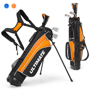 Junior Complete Golf Club Set for Age 8 to 13, Includes 3# Fairway Wood, 7# & 9# Irons, Putter, Head Cover