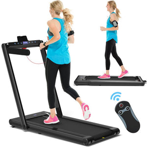 2-in-1 Folding Running/Jogging Treadmill with LED Display, APP & Remote Control