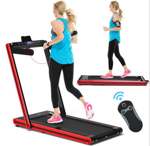 2-in-1 Folding Running/Jogging Treadmill with LED Display, APP & Remote Control