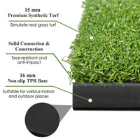 Golf Hitting Mat, Standard Real Feel Golf Practice Mat with Synthetic Turf and 2 Tee Positions