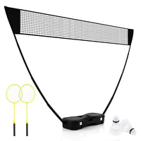 Portable Badminton Net Set with Storage Base, All-In-One Badminton Set