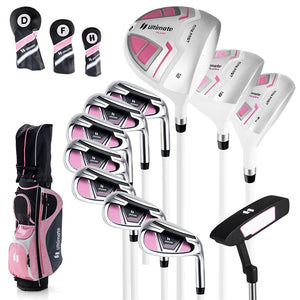 Adults/Junior Complete Golf Club Set, Golf Club Practice Set Lightweight Stand Bag w/Rain Hood