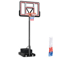 Portable Basketball Hoop, 225-305 cm Adjustable Basketball Goal System, Outdoor Basketball Hoop & Goal with 112 cm Shatterproof Backboard