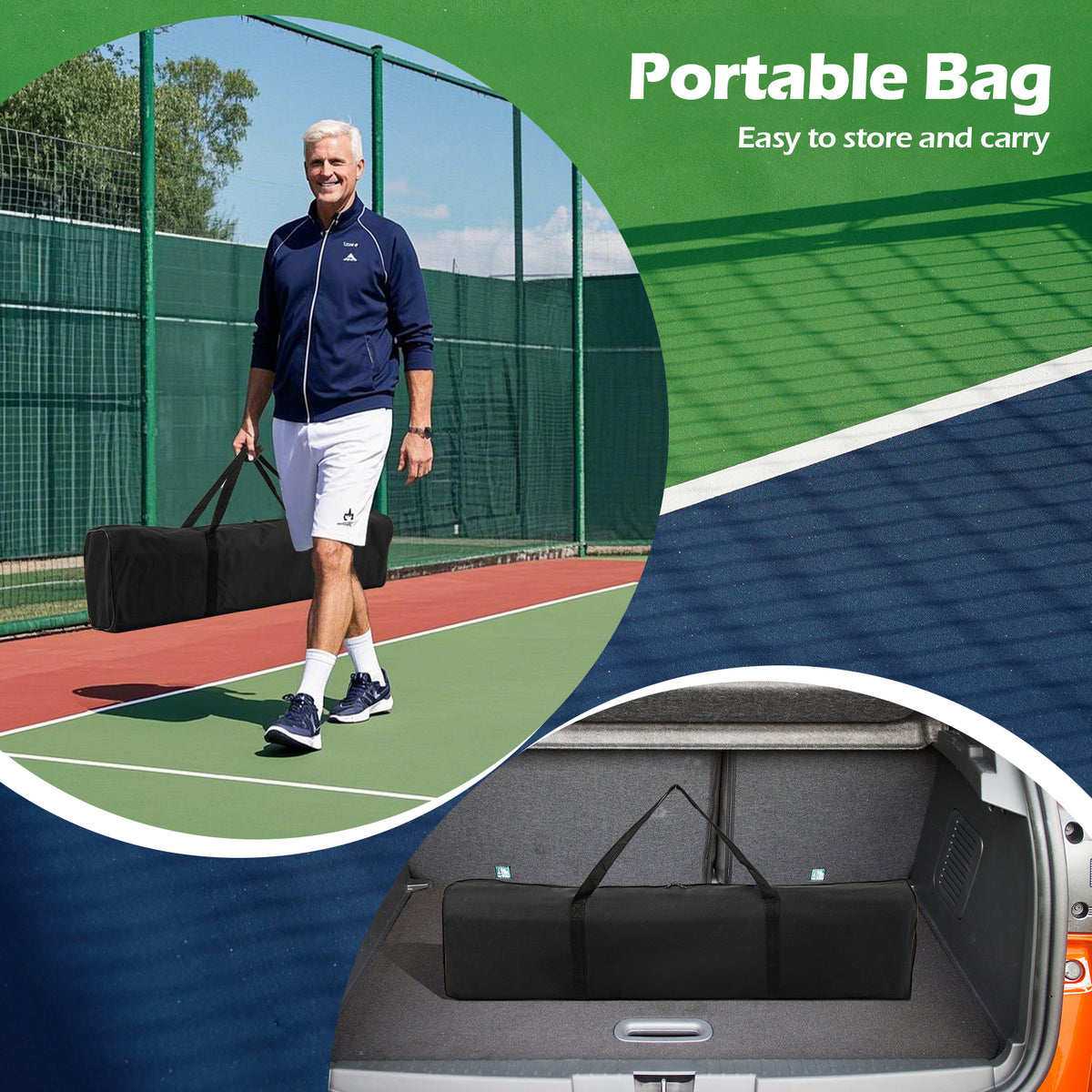 Portable Pickleball Net, 6.75m Regulation Size Pickle Ball Net System