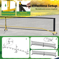 Portable Pickleball Net, 6.75m Regulation Size Pickle Ball Net System