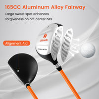 Kids Complete Golf Clubs Set, Right Handed Golf Club Set for Boys & Girls Aged 8-10 Years