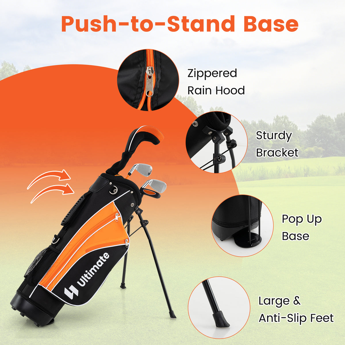 Kids Complete Golf Clubs Set, Right Handed Golf Club Set for Boys & Girls Aged 8-10 Years
